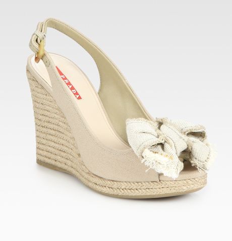 Wedge sandals espadrille Prada  wedge slingback Espadrille prada leather