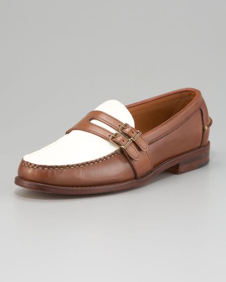 two tone tan shoes