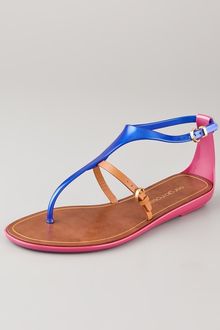 Sergio Rossi T Strap Rubber Sandals - Lyst