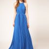 Ted Baker Pleat Maxi Dress in Blue - Lyst