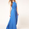 Ted Baker Pleat Maxi Dress in Blue - Lyst