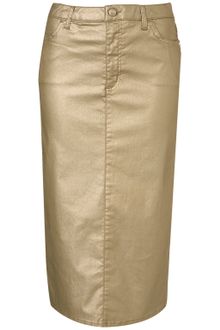 Topshop Metallic Pencil Skirt - Lyst