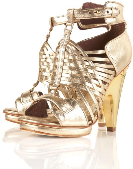 topshop gold flat sandals
