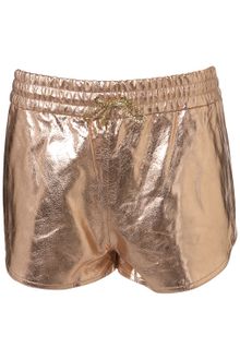 Topshop Metallic Leather Shorts By Unique** - Lyst