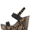 Tory Burch Angeline Snakeprint Leather Slingback Wedge Sandals in Black - Lyst
