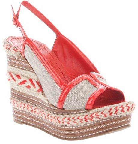 Tory Burch Breacher Wedge Sandal in Red - Lyst