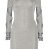 Zac Posen Cutout Metallic Sweater Dress in Silver - Lyst