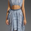 Free People Geo Cutout Dress in Grey/blue Combo in Blue (grey & blue combo) - Lyst