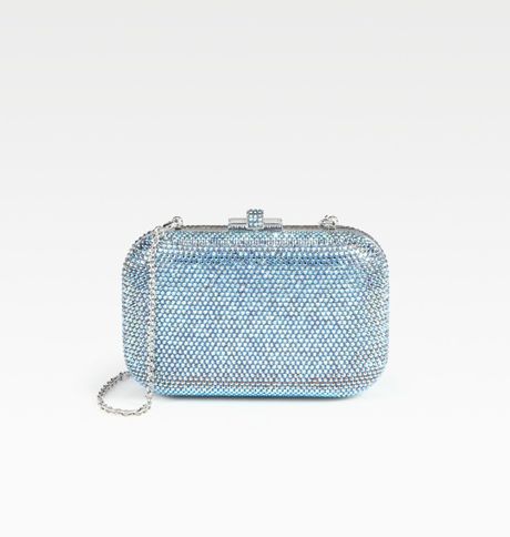 Judith Leiber Beaded Crystal Clutch in Blue (silver) - Lyst