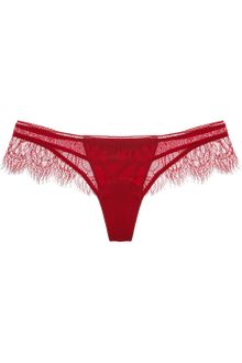 Kiki De Montparnasse By Julia Restoin Roitfeld Chantilly Lace and Charmeuse Thong - Lyst