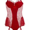 Kiki De Montparnasse By Julia Restoin Roitfeld Chantilly Lace and Satin Bodysuit in Red - Lyst