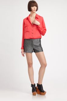 L'Agence Long Sleeve Pocket Blouse - Lyst