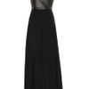 Mason By Michelle Mason Washedsilk Crepe De Chine and Leather Gown in Black - Lyst