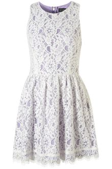 Topshop Sleeveless Lace Dress - Lyst