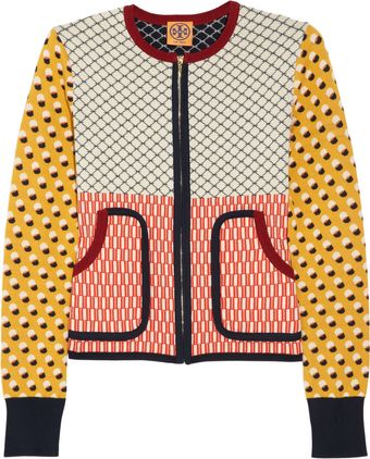 Tory Burch Aldwyn Patterned Cotton Cardigan - Lyst