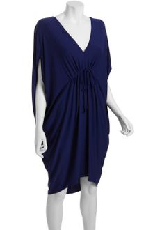 Nicole Miller Sapphire V-neck Cinched Waist Tunic Dress - Lyst