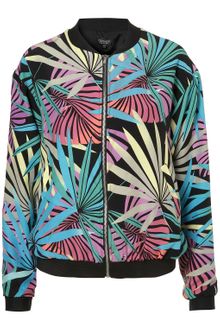 Topshop Tropical Leaf Bomber Jacket - Lyst
