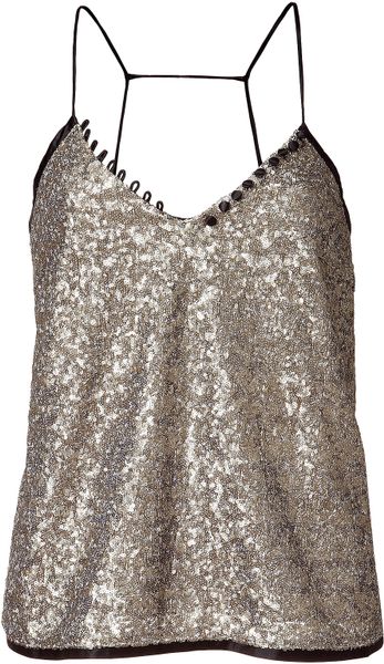 Zadig & Voltaire Gold Sequin Charly Top in Gold - Lyst