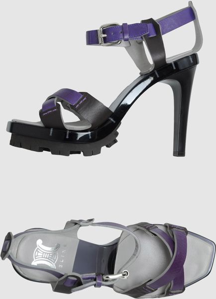 Celine Platform Sandals in Purple - Lyst