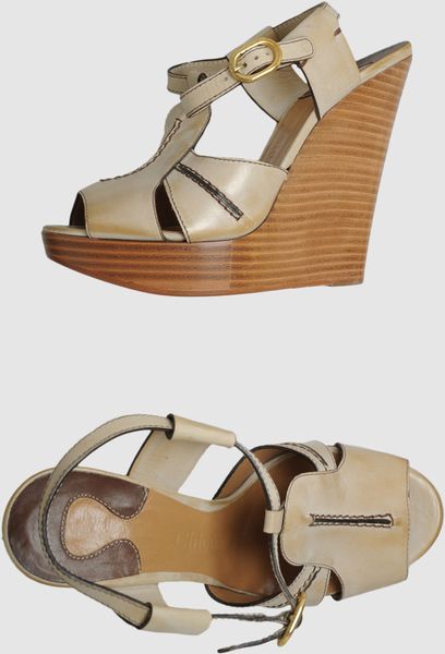 Chloé Chloe  Wedges in Beige - Lyst