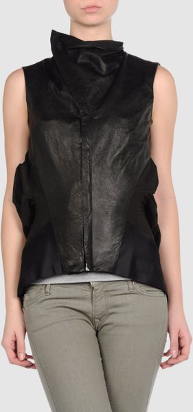Rick Owens Leather Outerwear in Black - Lyst