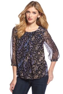 Tibi Python-print Silk Blouse - Lyst