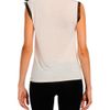 Amen Jersey Top Embroidered Flower and Lace Neckline in Beige - Lyst