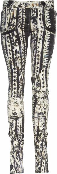 Balmain Printed Low-rise Skinny Jeans - Lyst