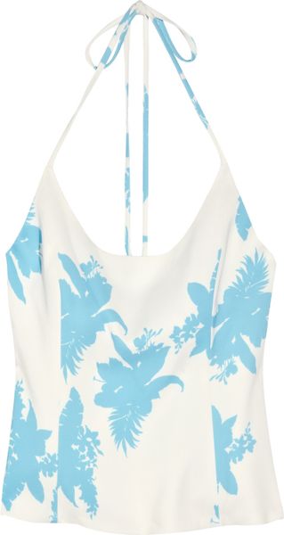 Jonathan Saunders Piya Stretch Silkcrepe Halterneck Top in Blue - Lyst