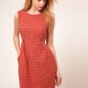 Asos Tulip Dress In Hexagon Print in Red (pinkorange) - Lyst