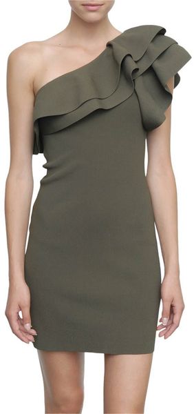 Valentino One Shoulder Stretch Dress with Ruffles - Lyst