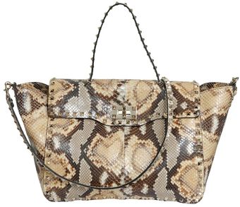 Valentino Python Leather Rockstud Bag - Lyst