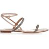 Valentino Crystalembellished Leather Sandals in Pink (rose) - Lyst
