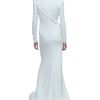 Valentino Stretch Cady Long Dress with Deep Neckline in White - Lyst
