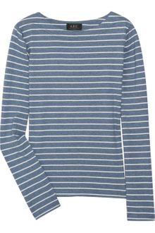 A.P.C. Striped Cotton-jersey T-shirt - Lyst