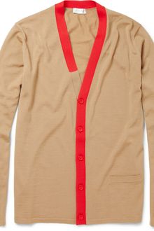 Balenciaga Contrast-trim Wool-blend Cardigan - Lyst