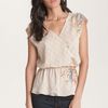 Bellatrix Floral Print Surplice Peplum Top in Gold (romantic ivory) - Lyst