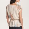 Bellatrix Floral Print Surplice Peplum Top in Gold (romantic ivory) - Lyst