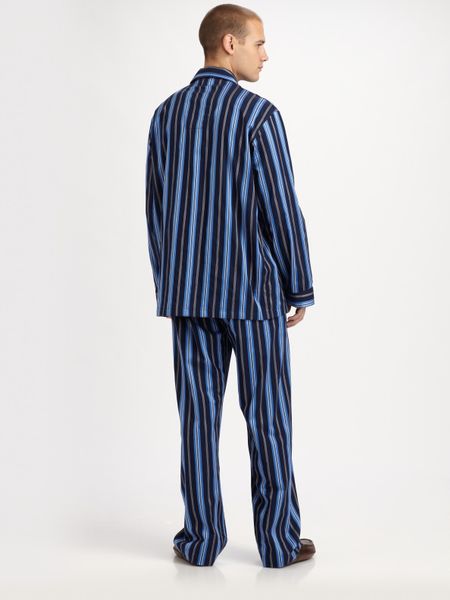 [28% OFF] 2021 Cotton Striped Pajamas Set In BLUE | ZAFUL