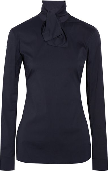 Jil Sander Stretch Cottonblend Top in Blue - Lyst