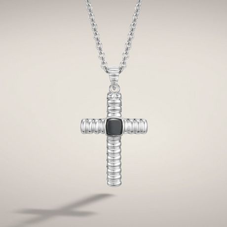 John Hardy Small Cross Pendant On Chain Necklace in Silver for Men (nbs19224he.jpg) - Lyst