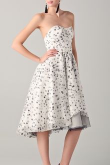 Lela Rose Strapless Seamed Bodice Dress - Lyst