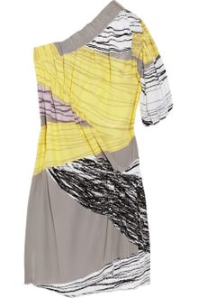 M Missoni Asymmetric Ruffled Printed Silk Dress - Lyst