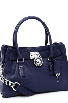 Michael Kors Hamilton East/west Satchel, Navy - Lyst