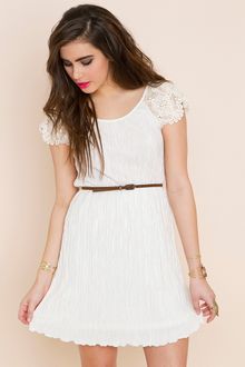 Nasty Gal Pleated Crochet Dress - Lyst