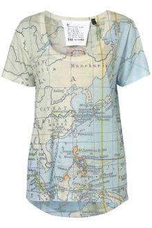 Topshop Map Print Tee By Tee and Cake - Lyst