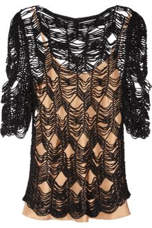 Vanessa Bruno Shredded Crochet-knit Top - Lyst