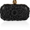 Alexander Mcqueen Skull Woven Leather Box Clutch in Black - Lyst