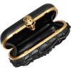 Alexander Mcqueen Skull Woven Leather Box Clutch in Black - Lyst