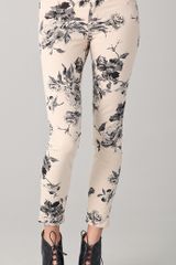 J Brand Large Floral Print Skinny Jeans